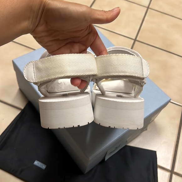 Prada White Nomad Logo Dad Sandals - Picture 5 of 8